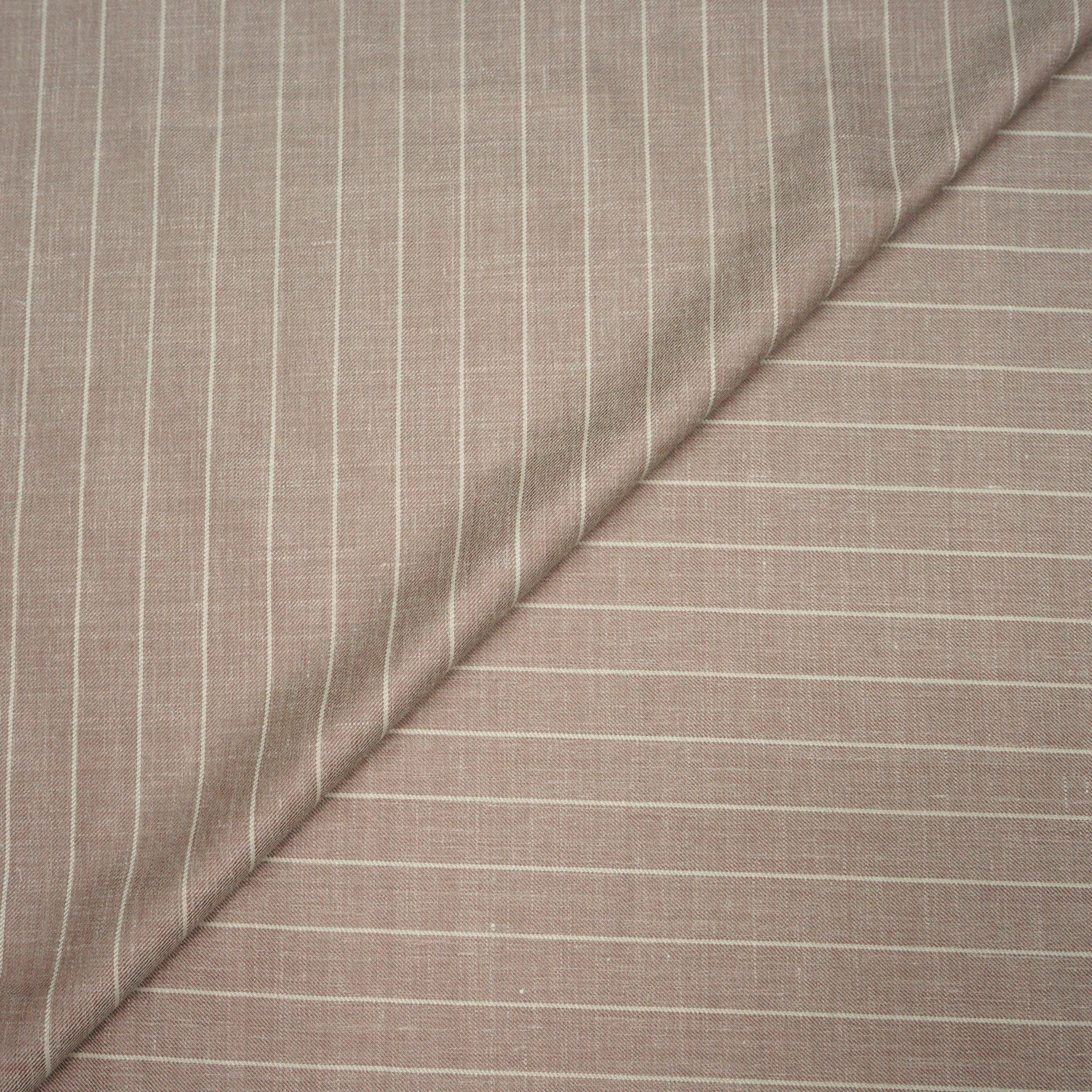 3.25 YDS Light Gray Stripes Loro Piana Tuarec Wool Linen and Silk Fabric