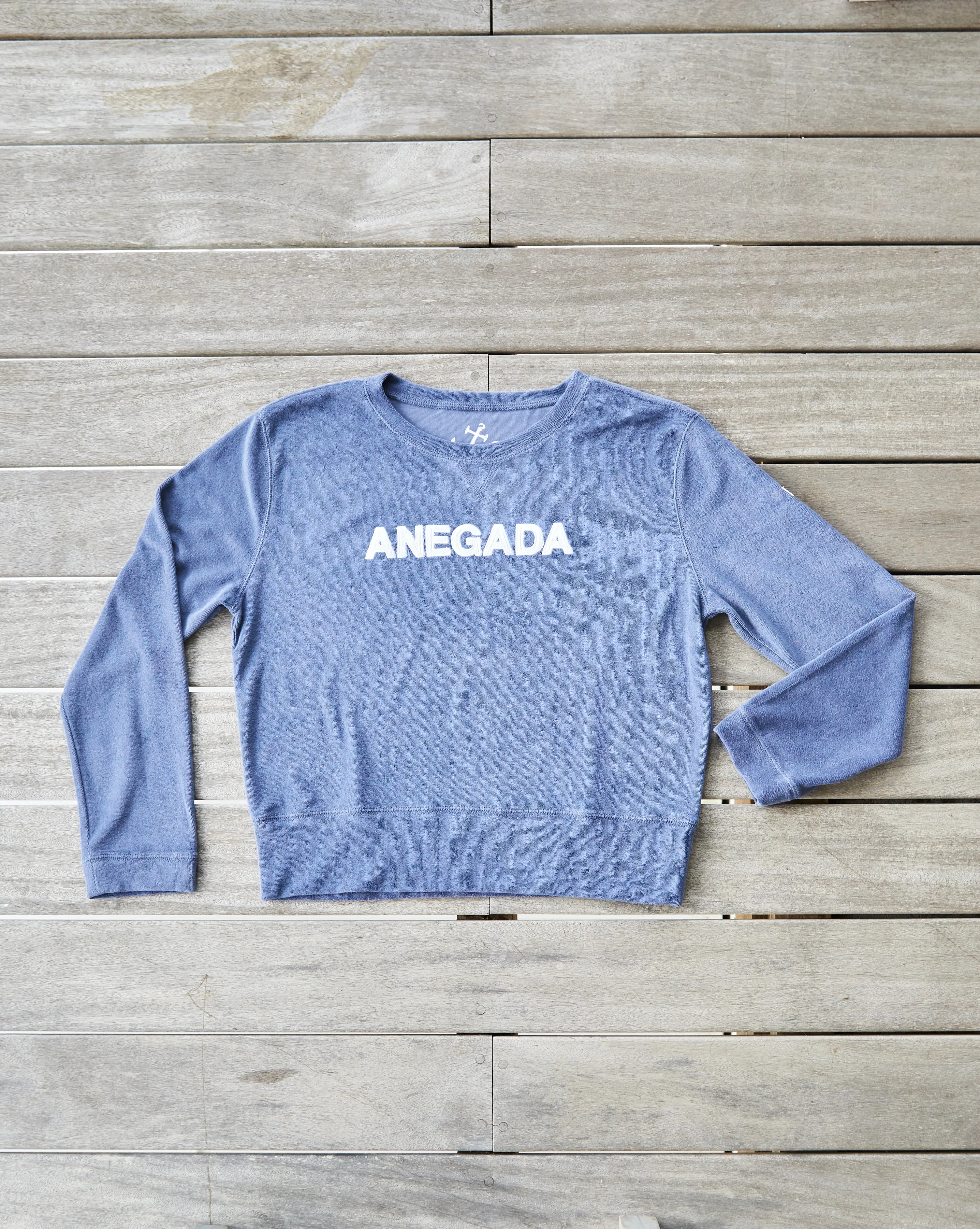 Anegada Applique Ultimate Beach Sweatshirt - Vintage Indigo