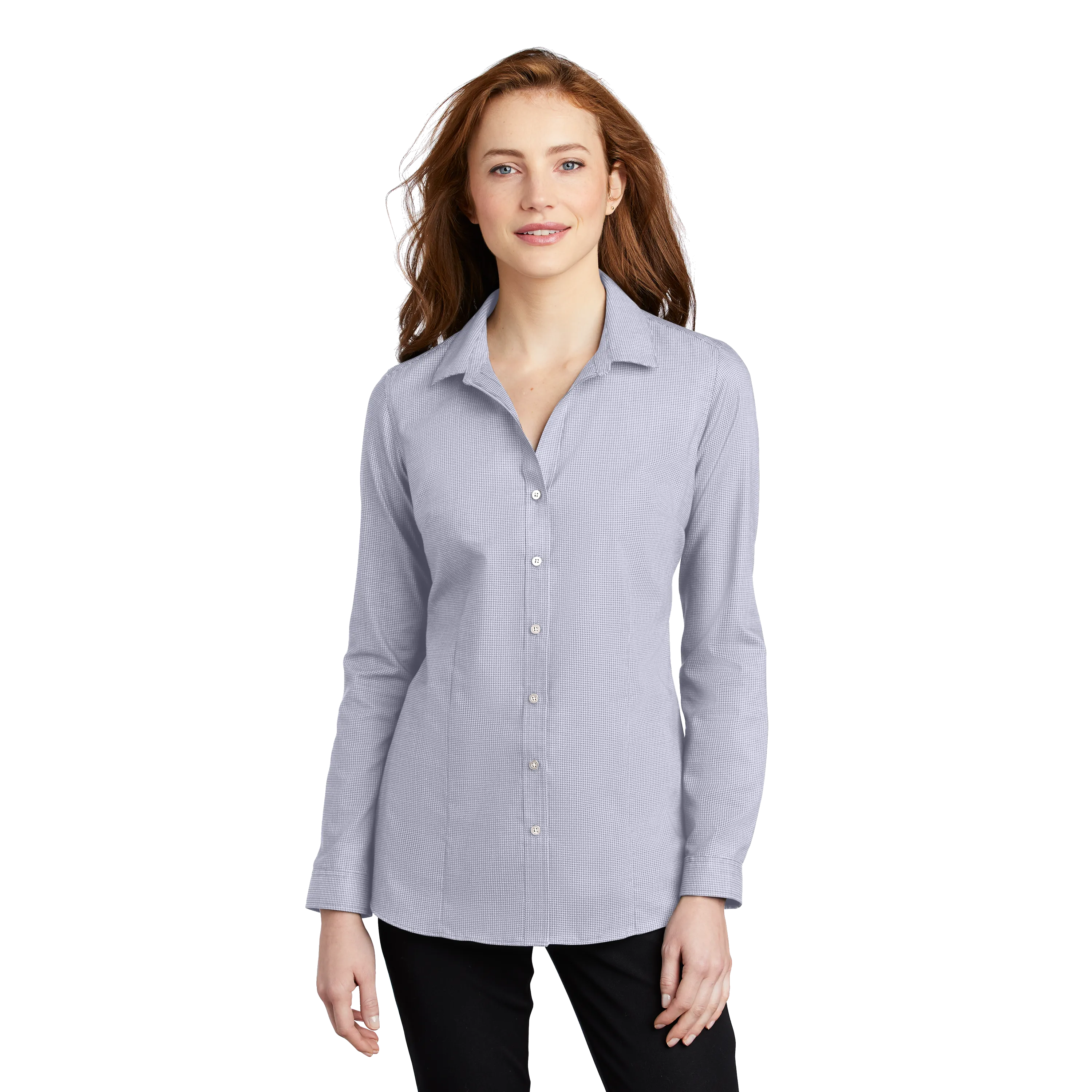 B2011W Ladies Pincheck Easy Care Shirt