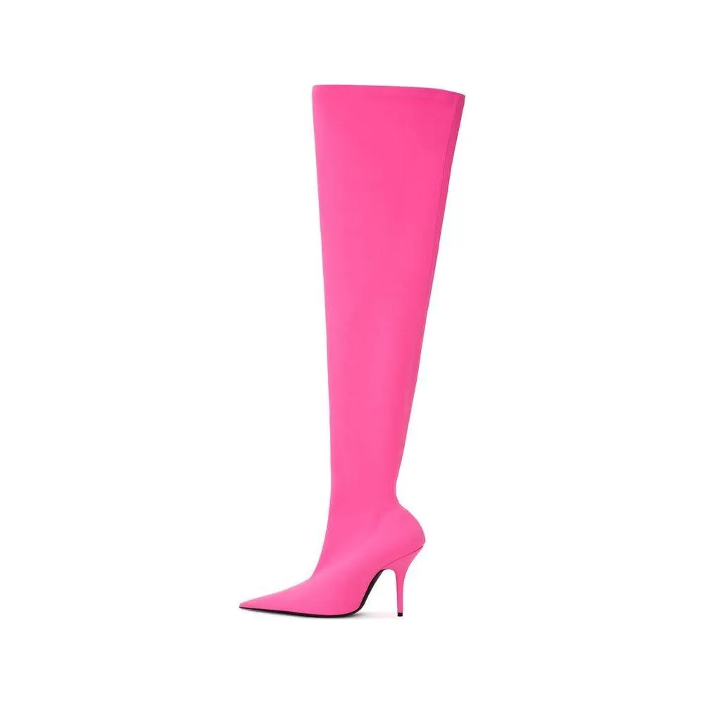 Balenciaga Elegant Pink Polyester Ankle Boots