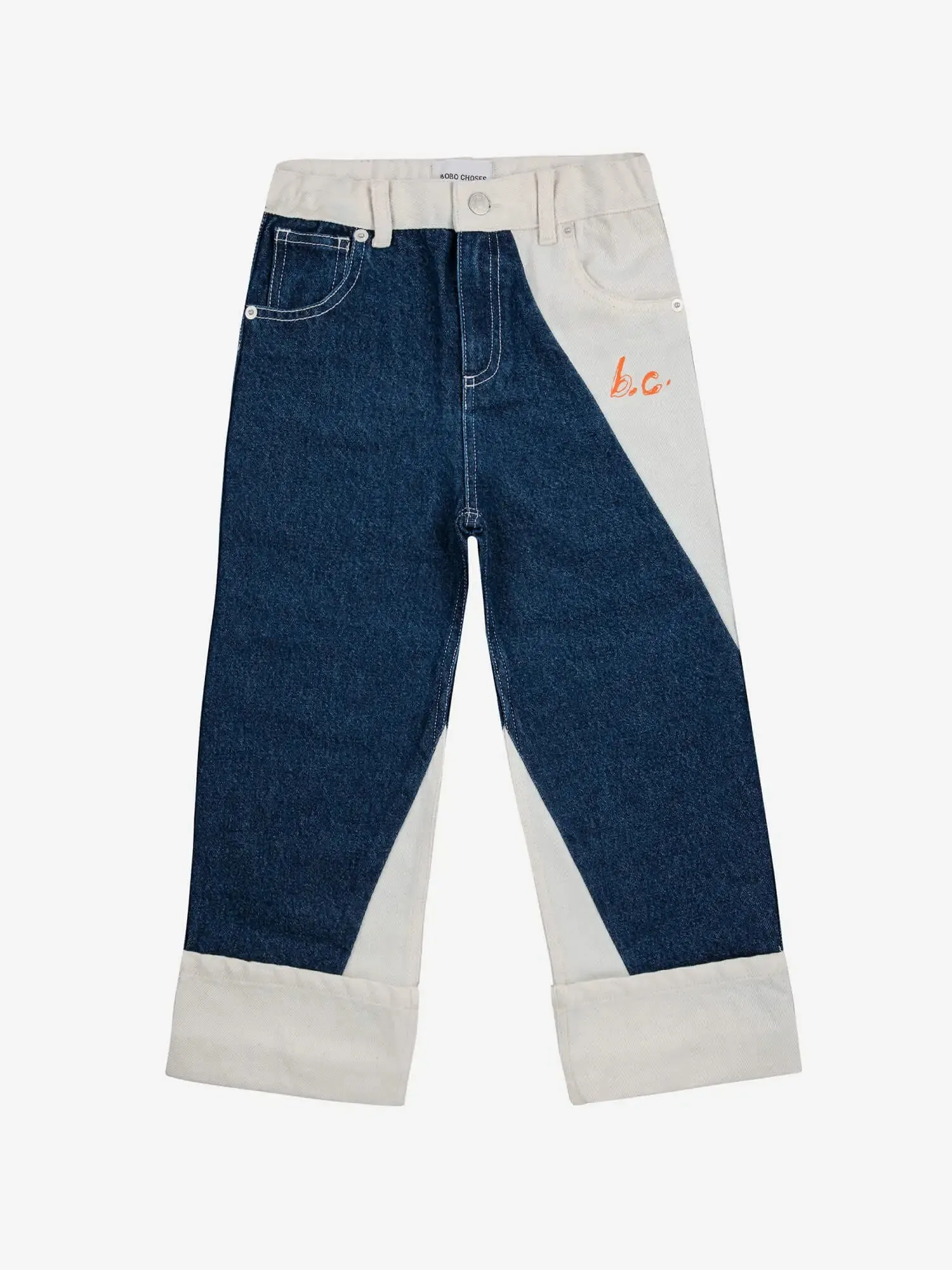 BC contrast color straight denim pants