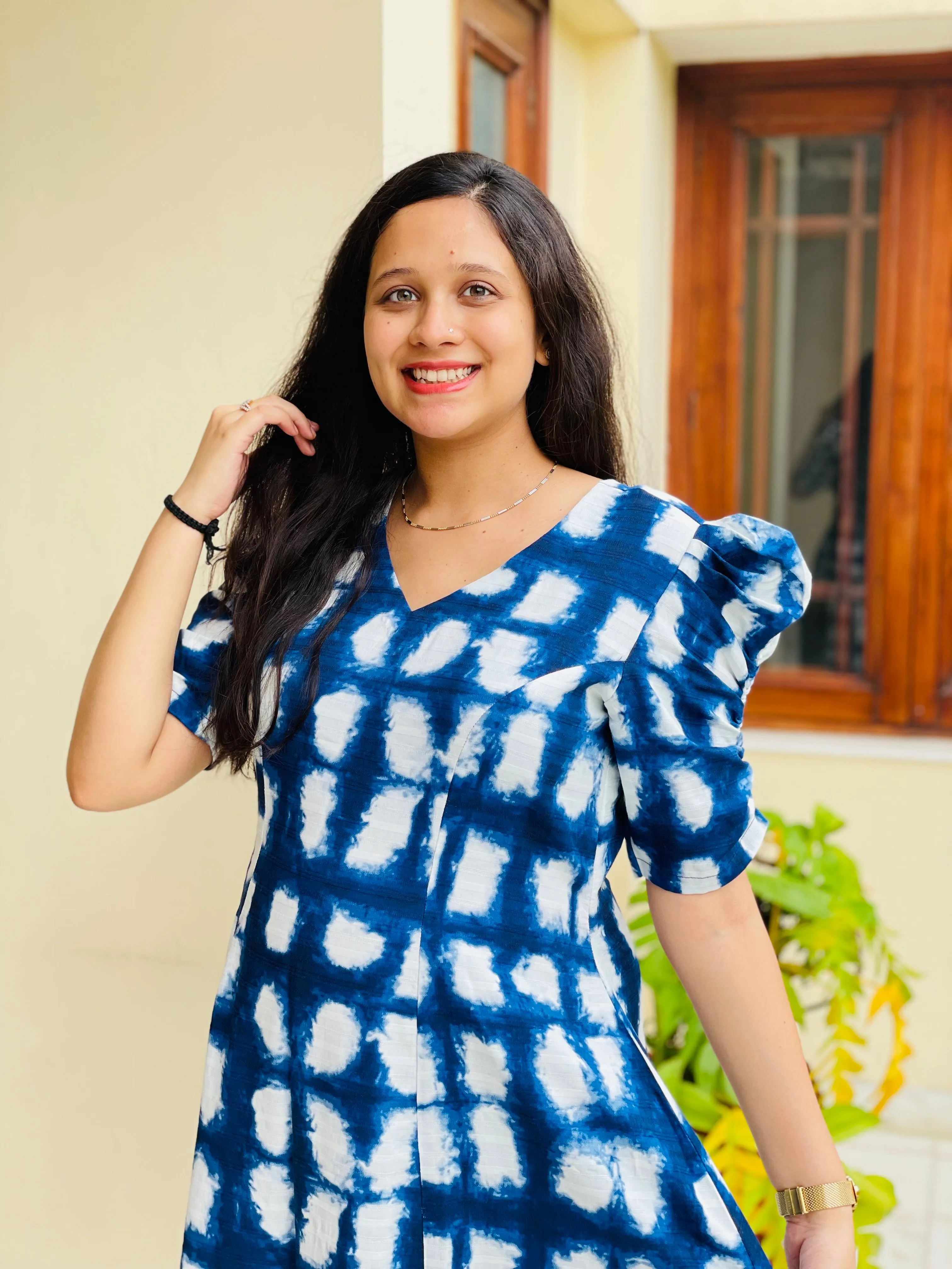 Blue Batik Cotton Midi