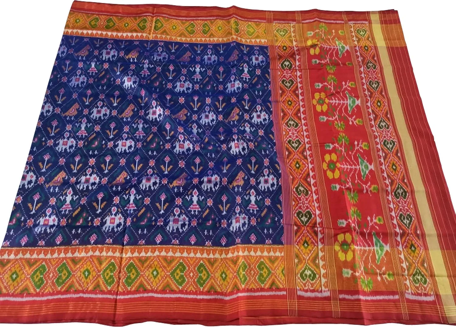 Blue Patola Handloom Silk Ikat Saree