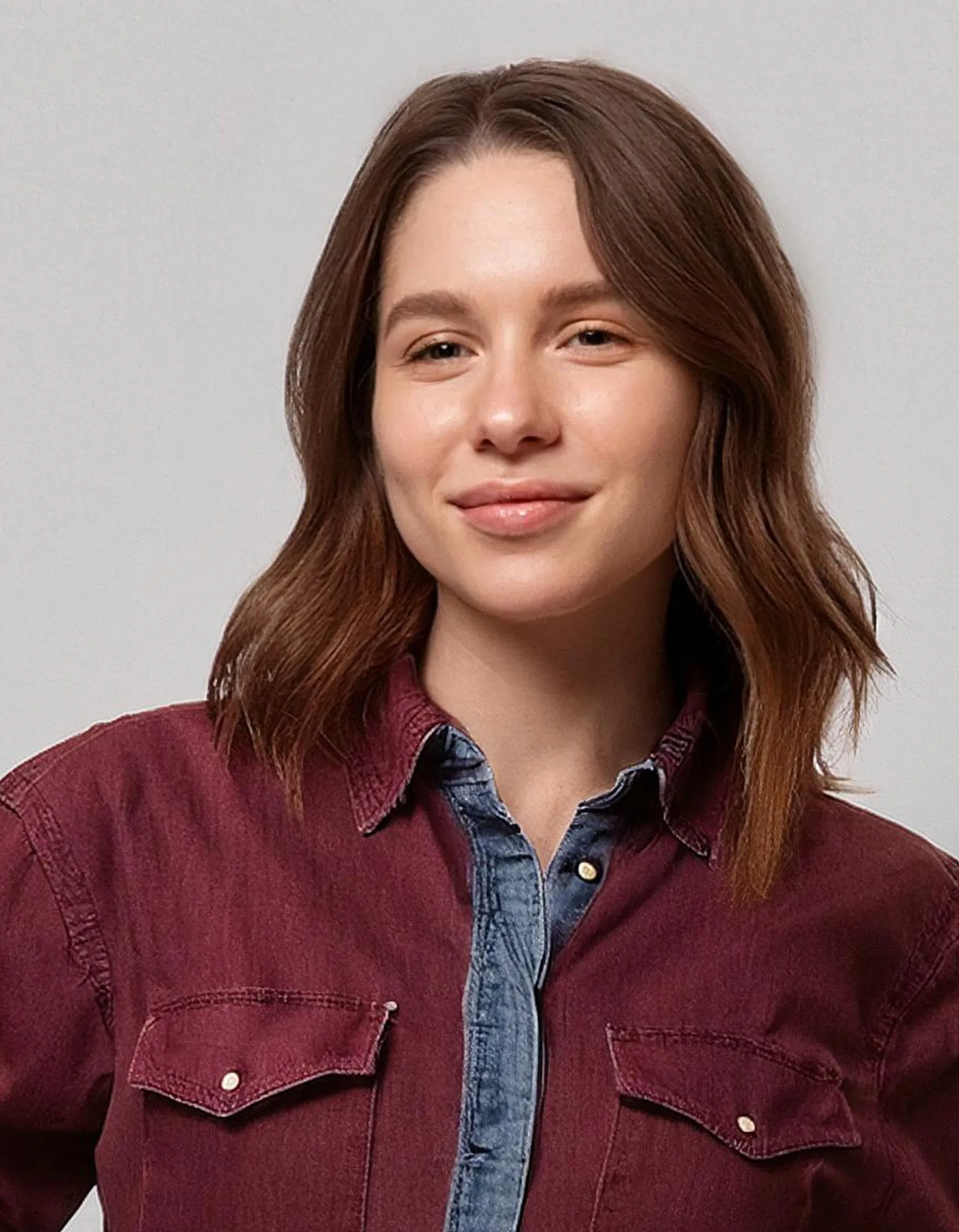 Burgundy Denim Shirt