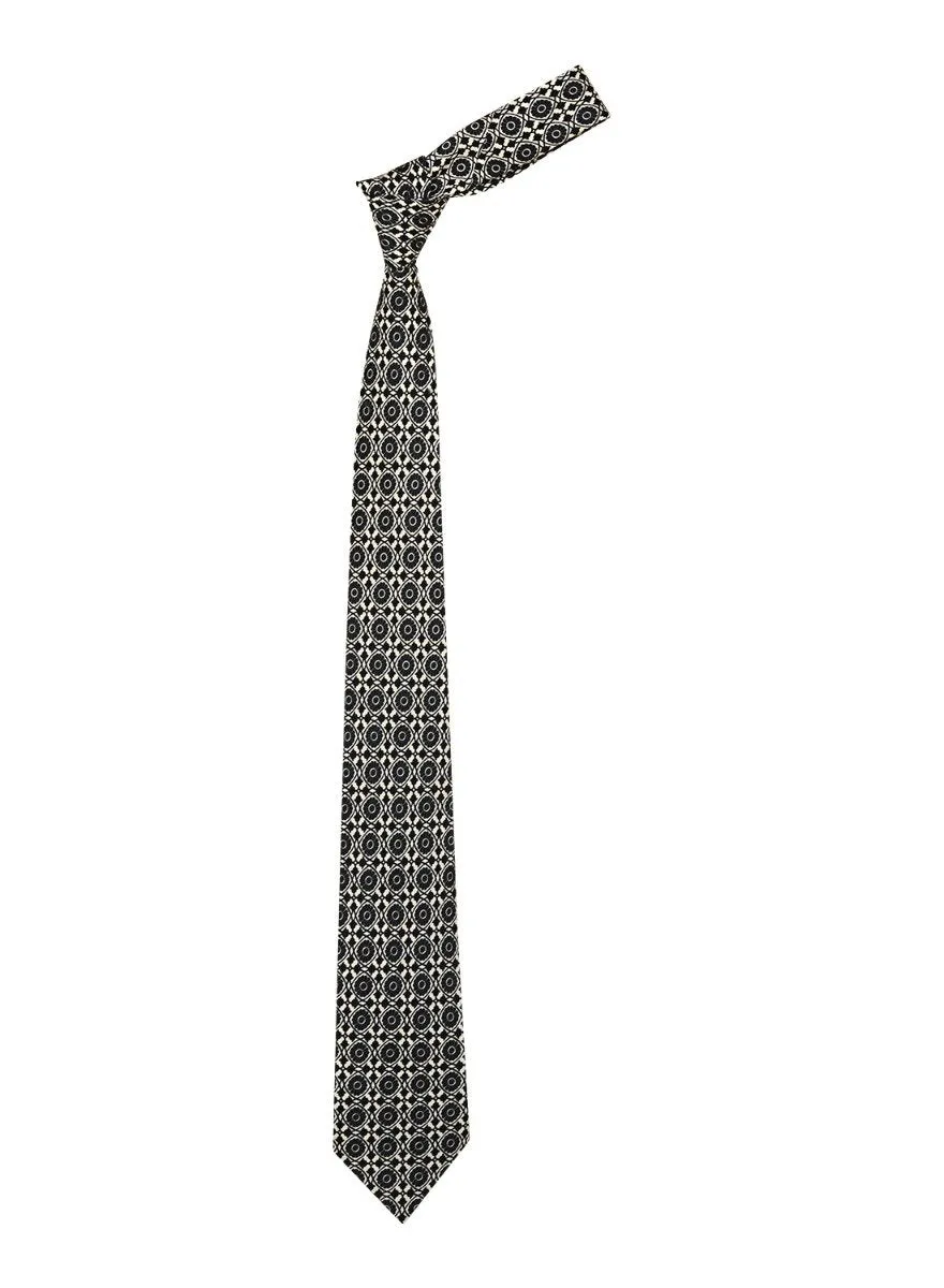 Chokore Black and White Silk Tie - Indian At Heart range