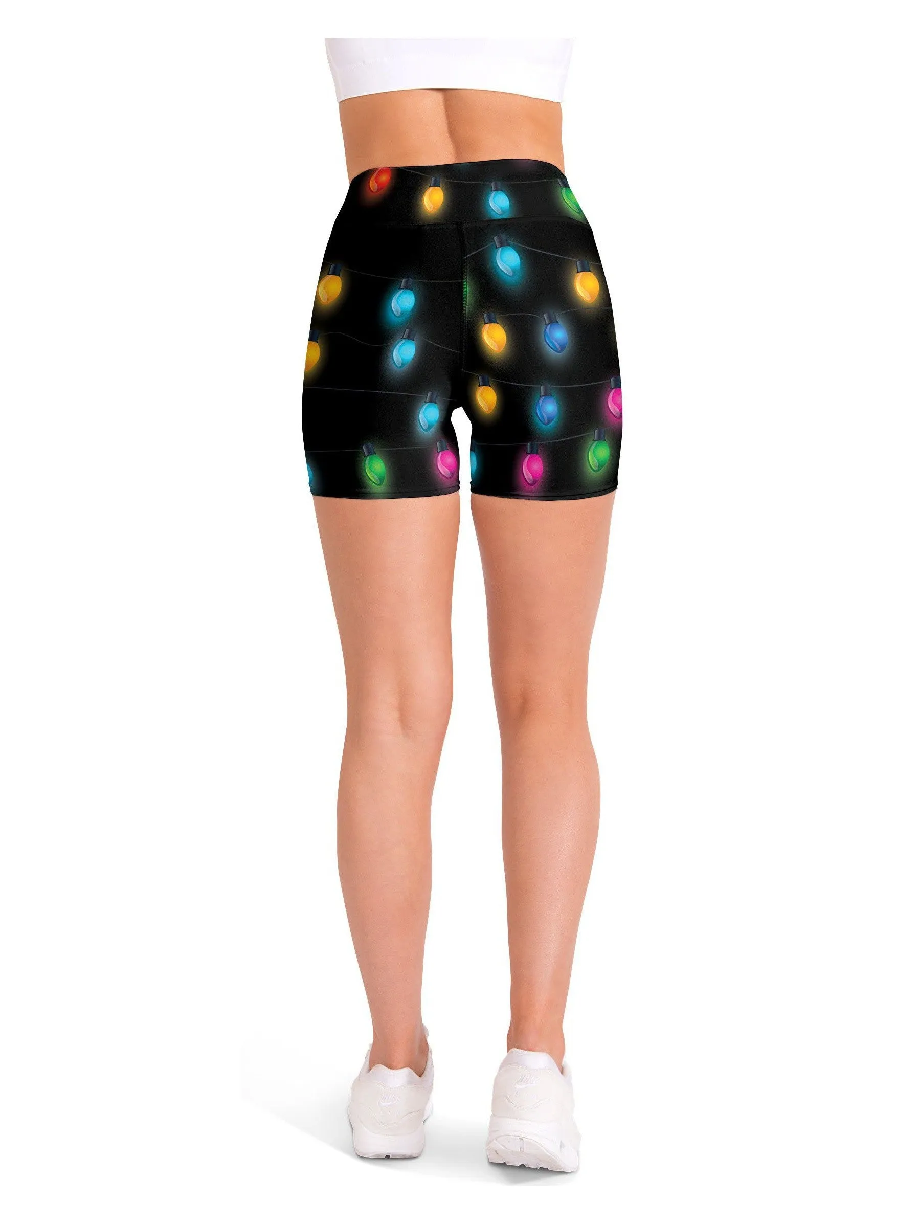 Christmas Lights Yoga Shorts