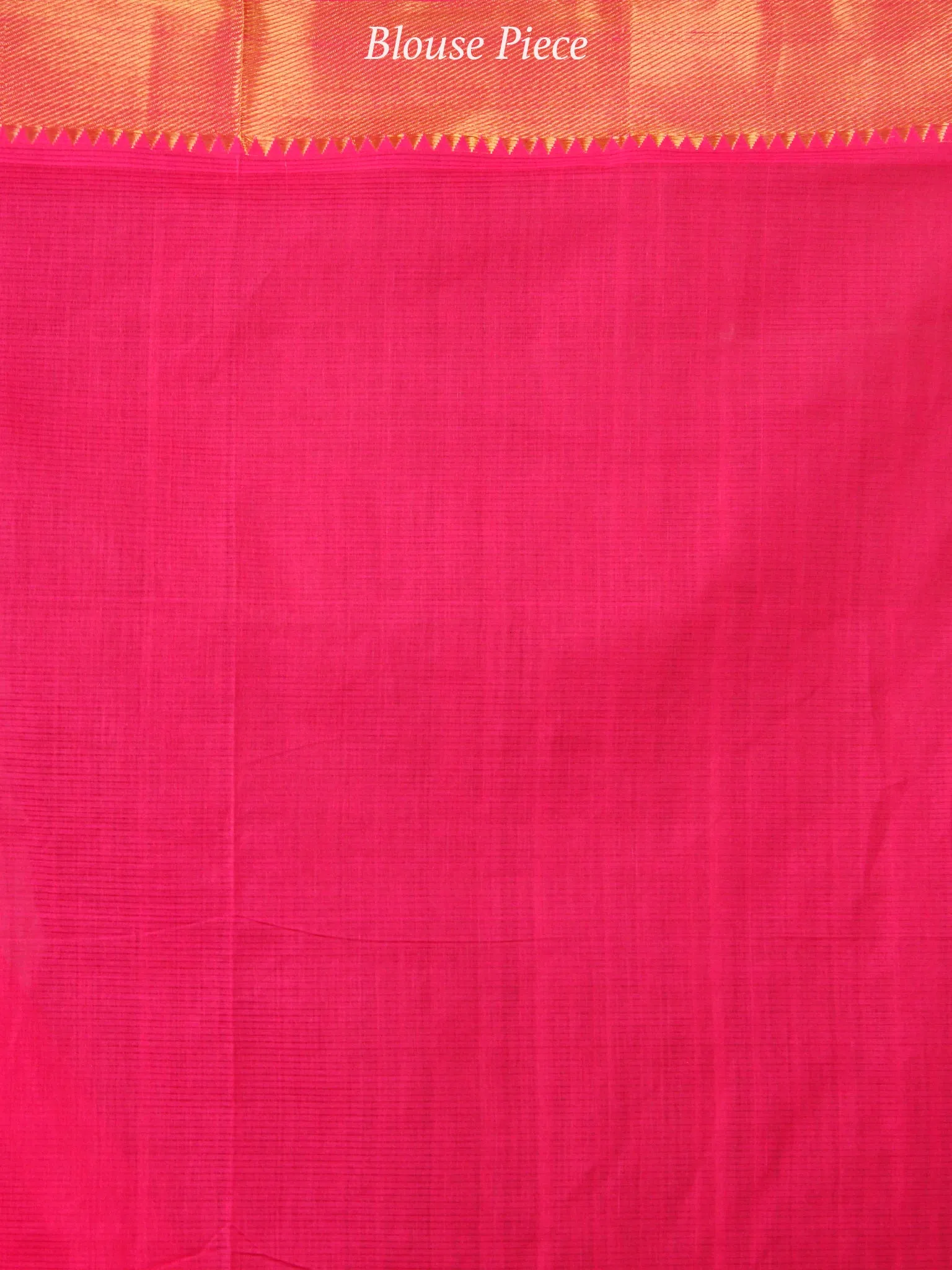 Dark Pink Golden Handloom Mangalagiri Cotton Saree With Zari Border - S031703687