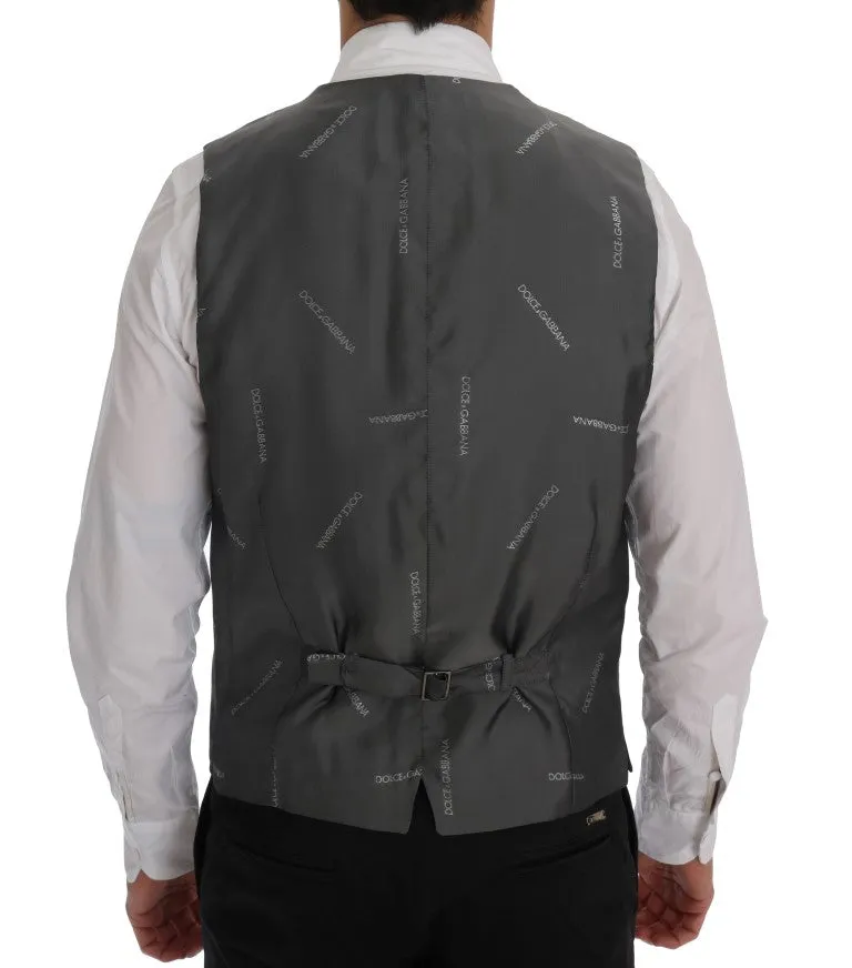 Dolce & Gabbana Sleek Gray Single-Breasted Waistcoat Vest