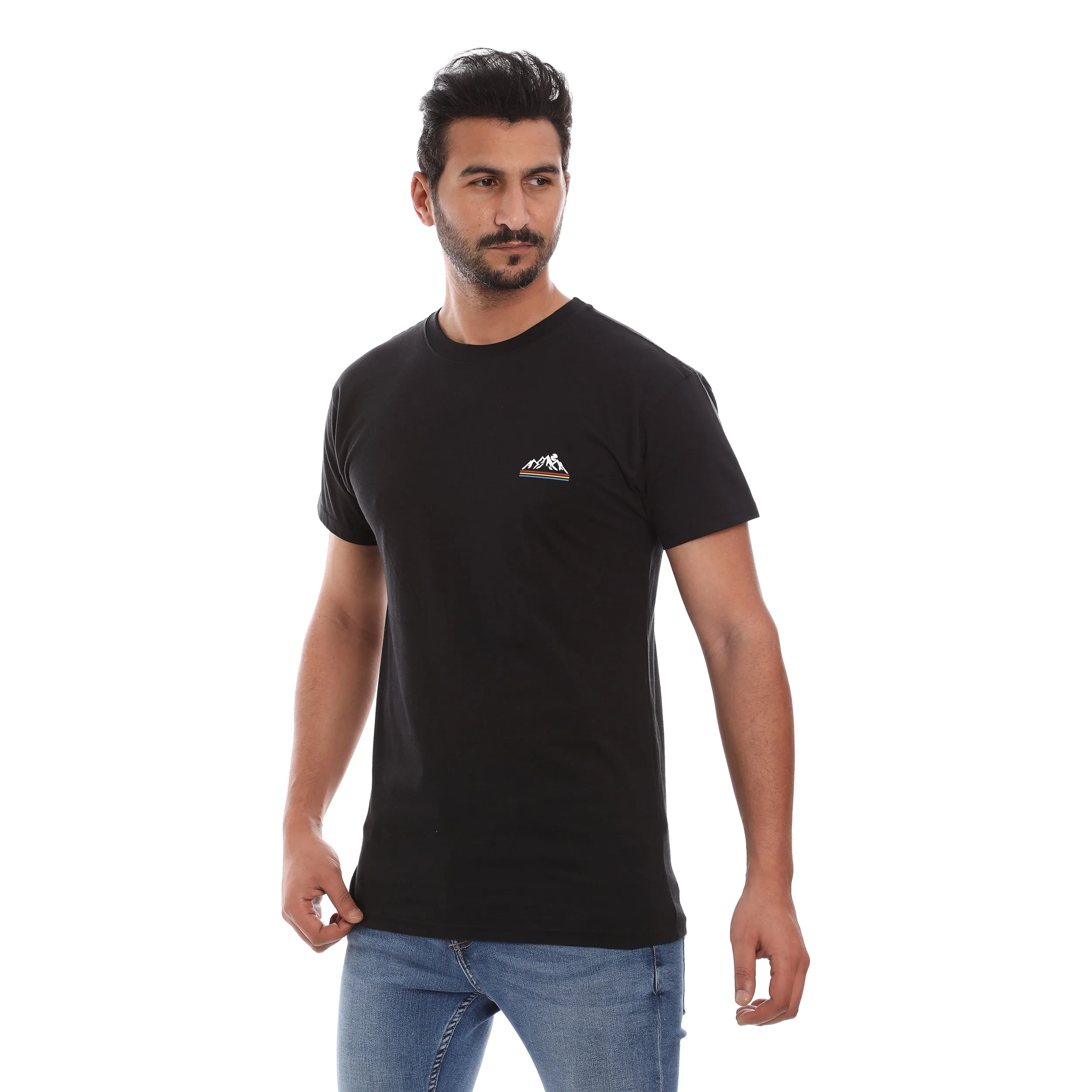 EXPLORE COTTON RICH BLACK SHORT SLEEVE CREW NECK