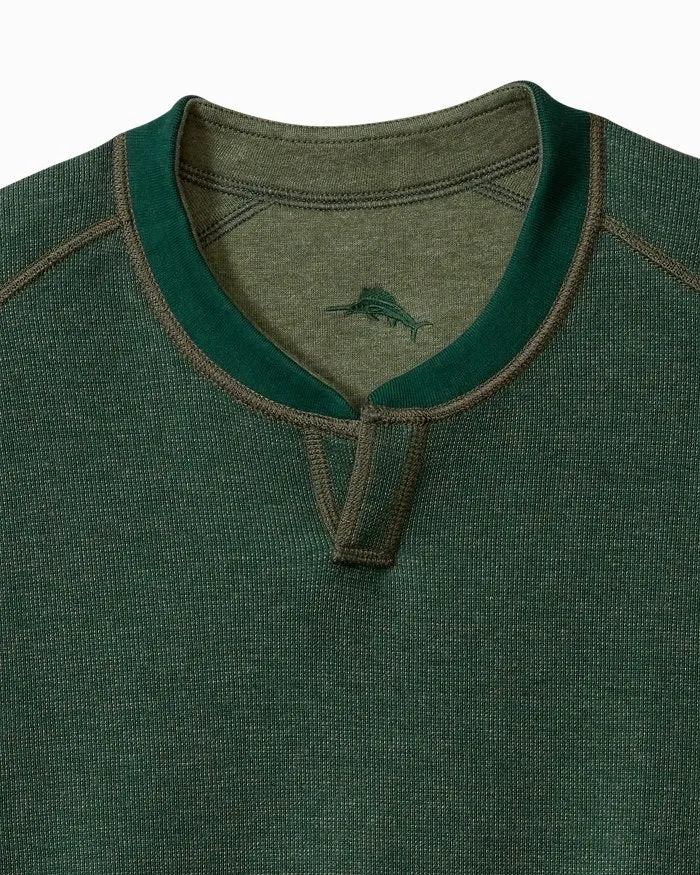 Flip Coast Reversible Abaco Sweatshirt in Army Green Heather by Tommy Bahama