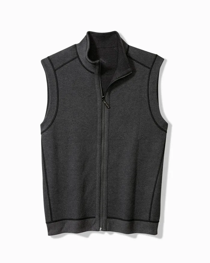 Flip Coast Reversible Vest in Black by Tommy Bahama