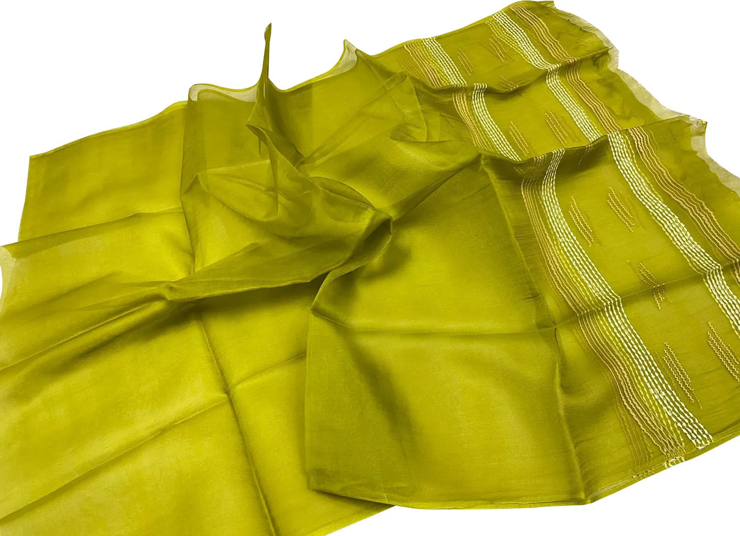 Get the Best Green Bhagalpur Tussar Silk Dupatta - Shop Now!