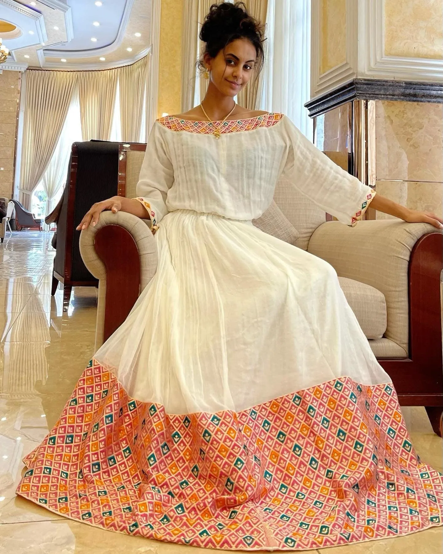 Gorgeous menen Traditional Ethiopian Dress, habesha dress, Habesha kemis, Eritrean dress, ሀበሻ