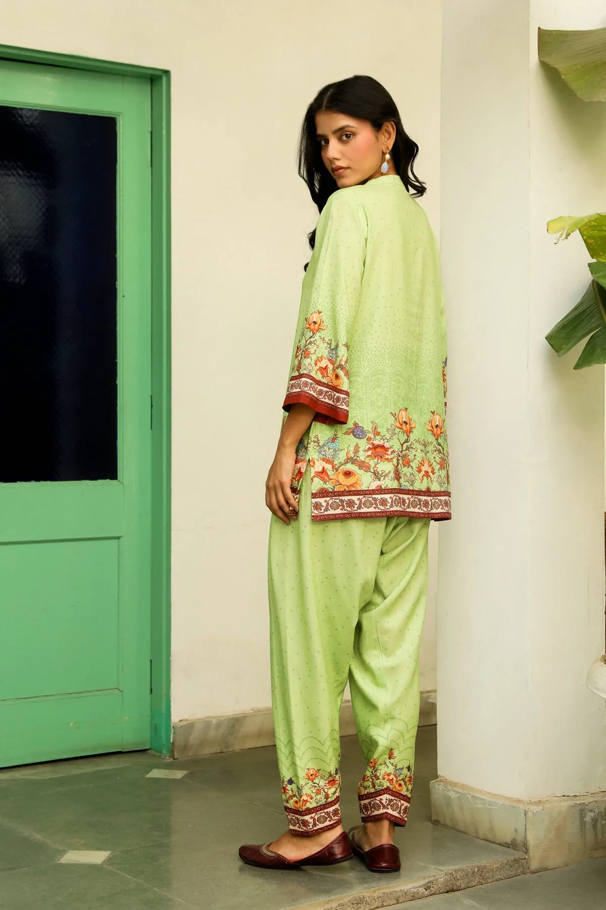 Green Printed Salwar Set