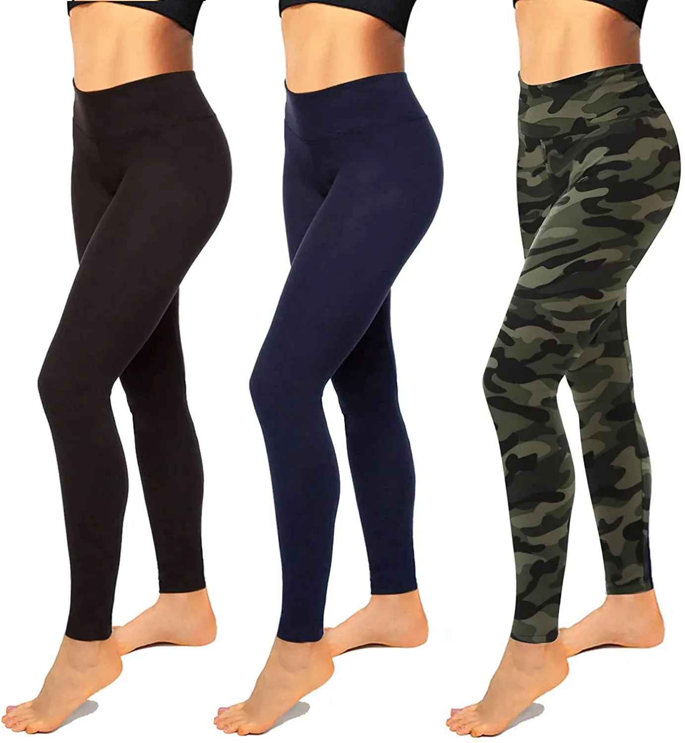 High Waisted Leggings for Women-Womens Black Seamless Workout Leggings Running Tummy Control Yoga Pants Reg&Plus Size