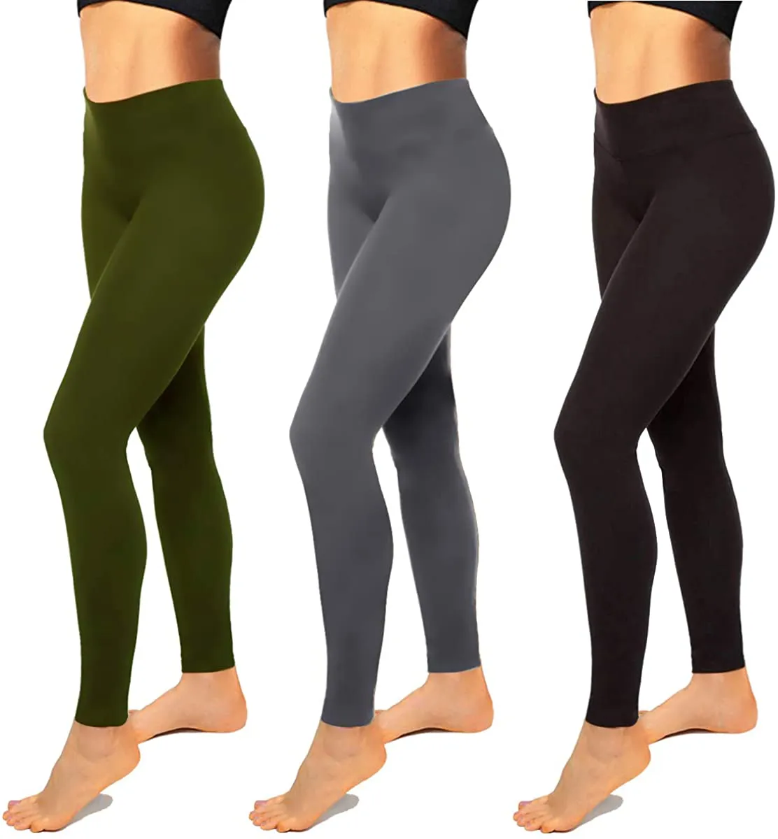 High Waisted Leggings for Women-Womens Black Seamless Workout Leggings Running Tummy Control Yoga Pants Reg&Plus Size