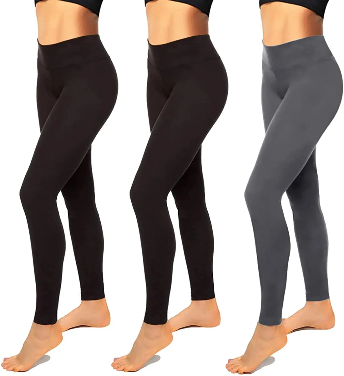 High Waisted Leggings for Women-Womens Black Seamless Workout Leggings Running Tummy Control Yoga Pants Reg&Plus Size