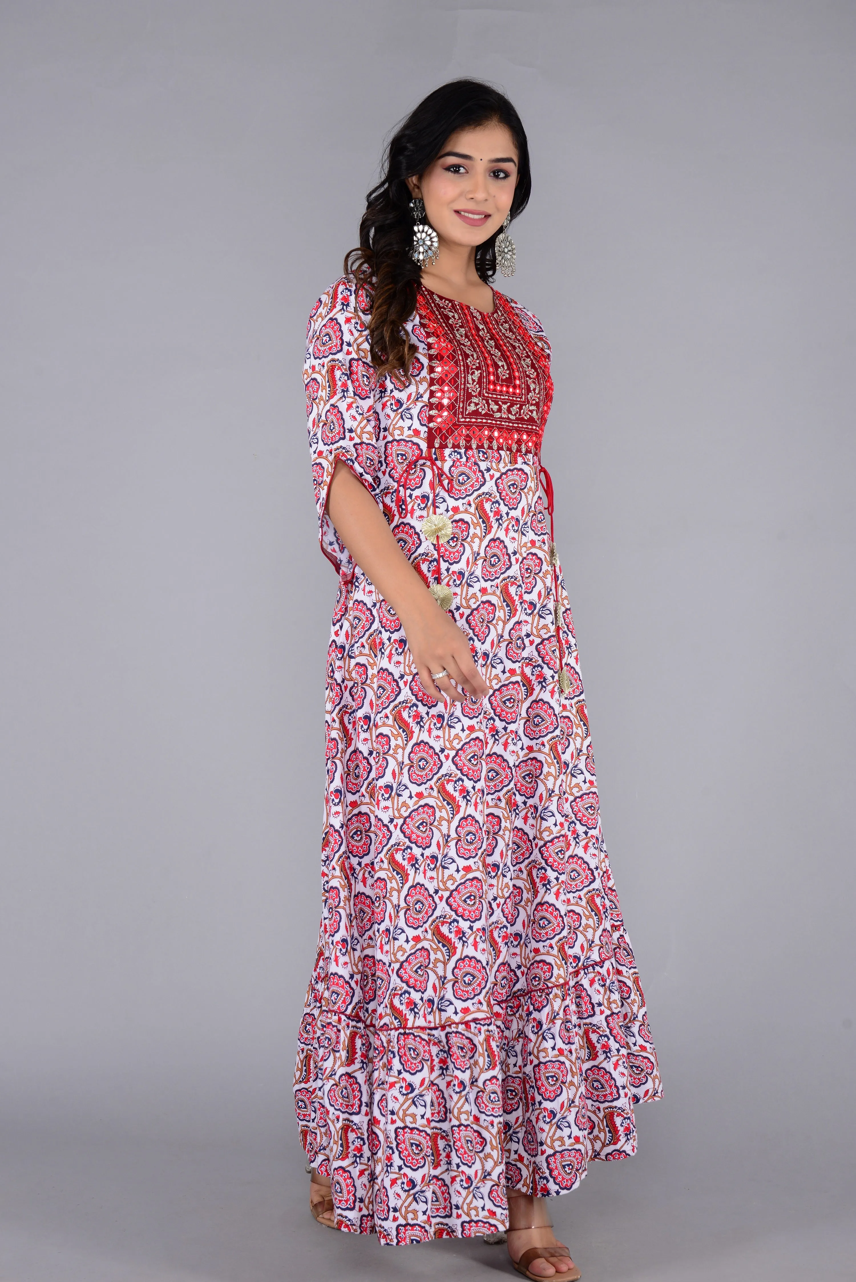 Jaipurite Designer Party and wedding wear embroidered Long Kurta