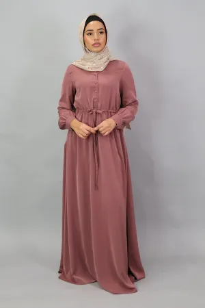 Mauve Deluxe Soft Button Dress