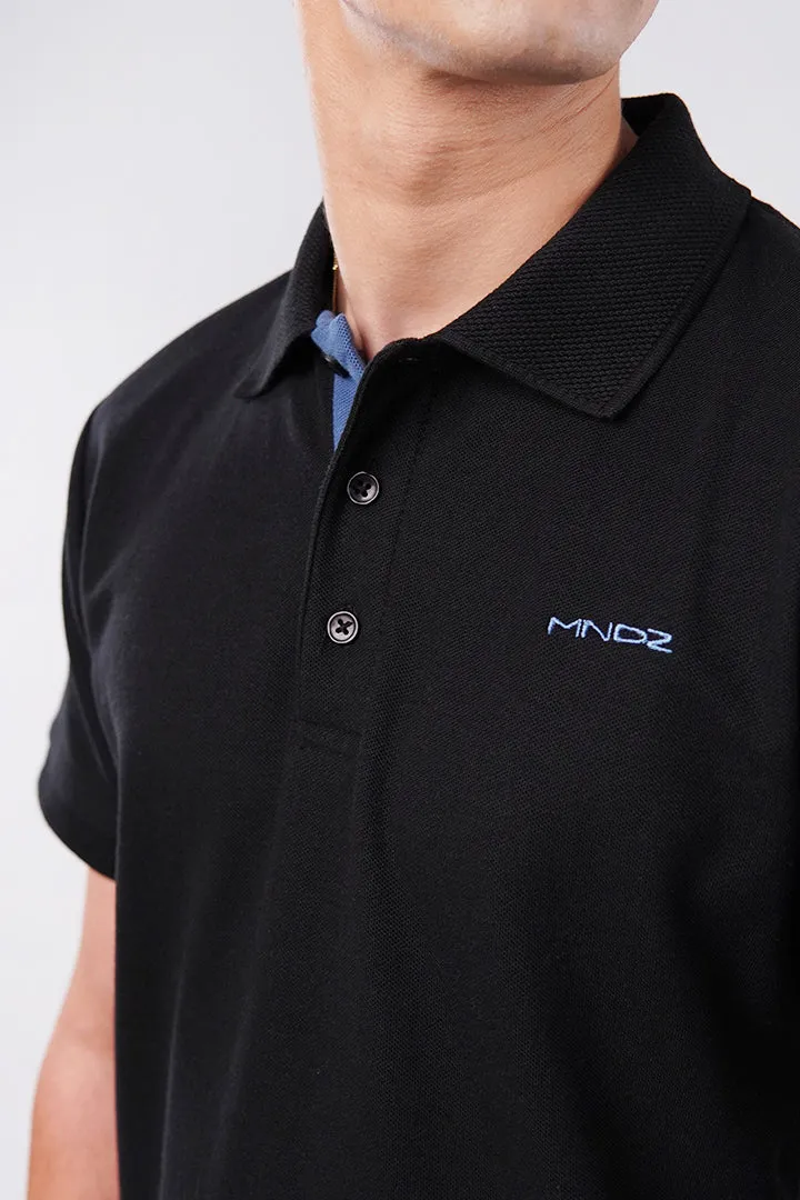 MNDZ Signature Polo Shirt - Black