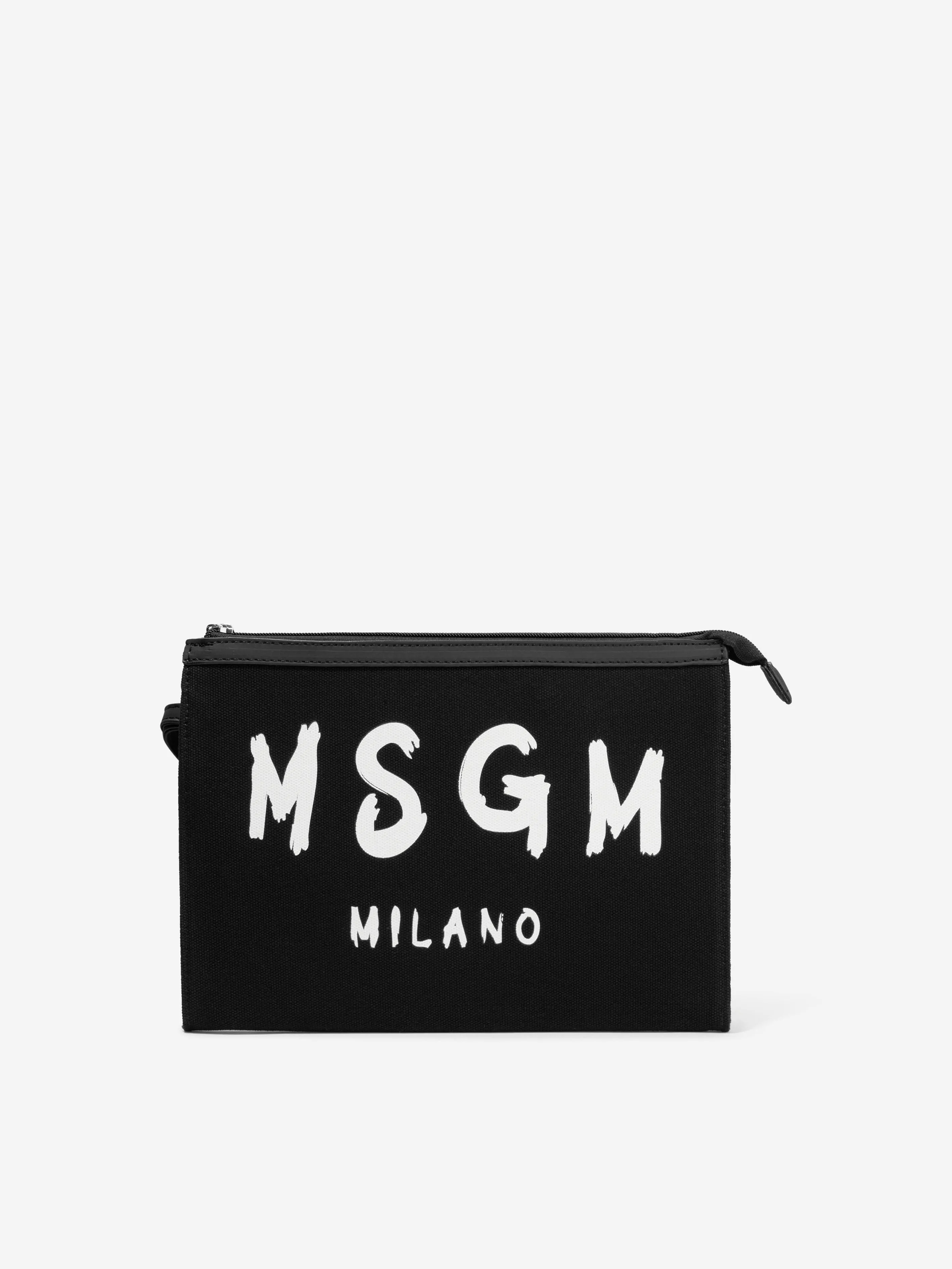 MSGM Girls Canvas Tote Bag in Black