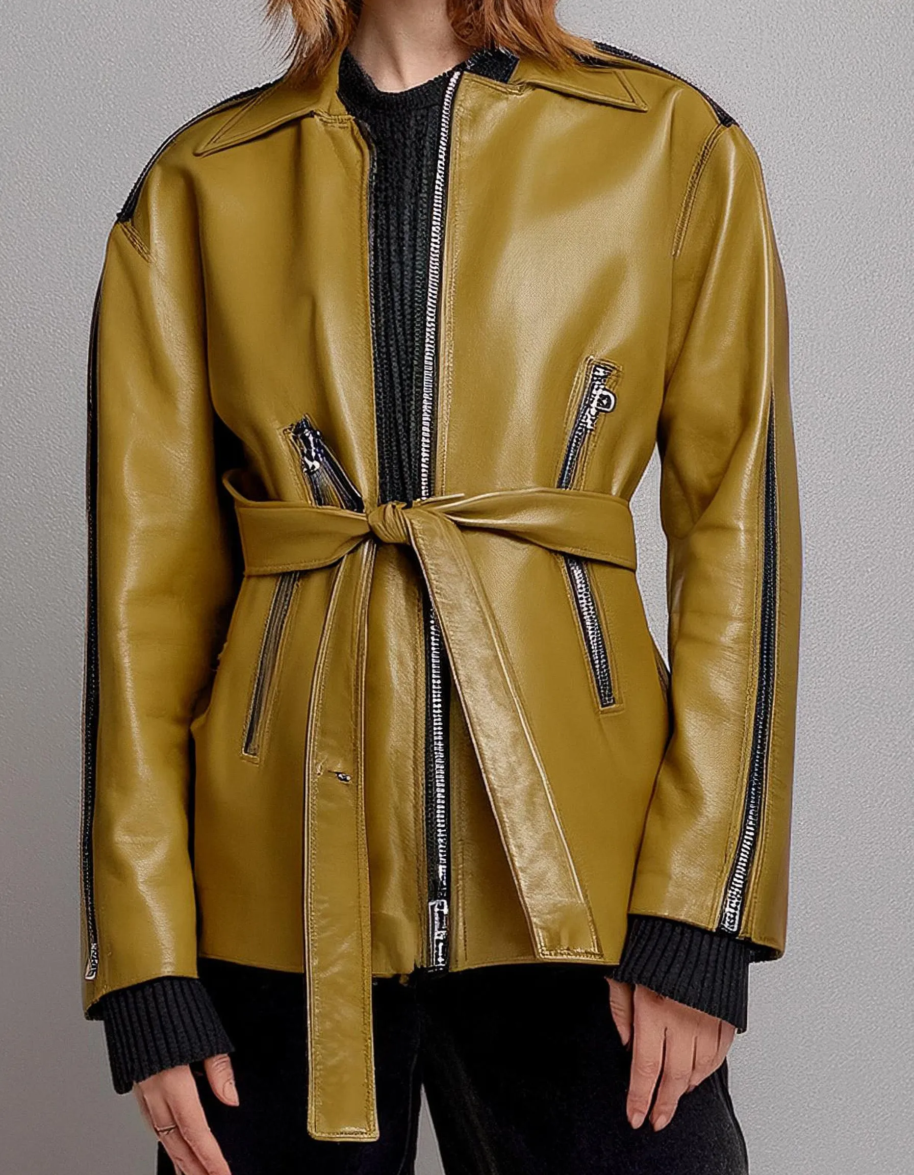 Mustard Yellow Leather Jacket