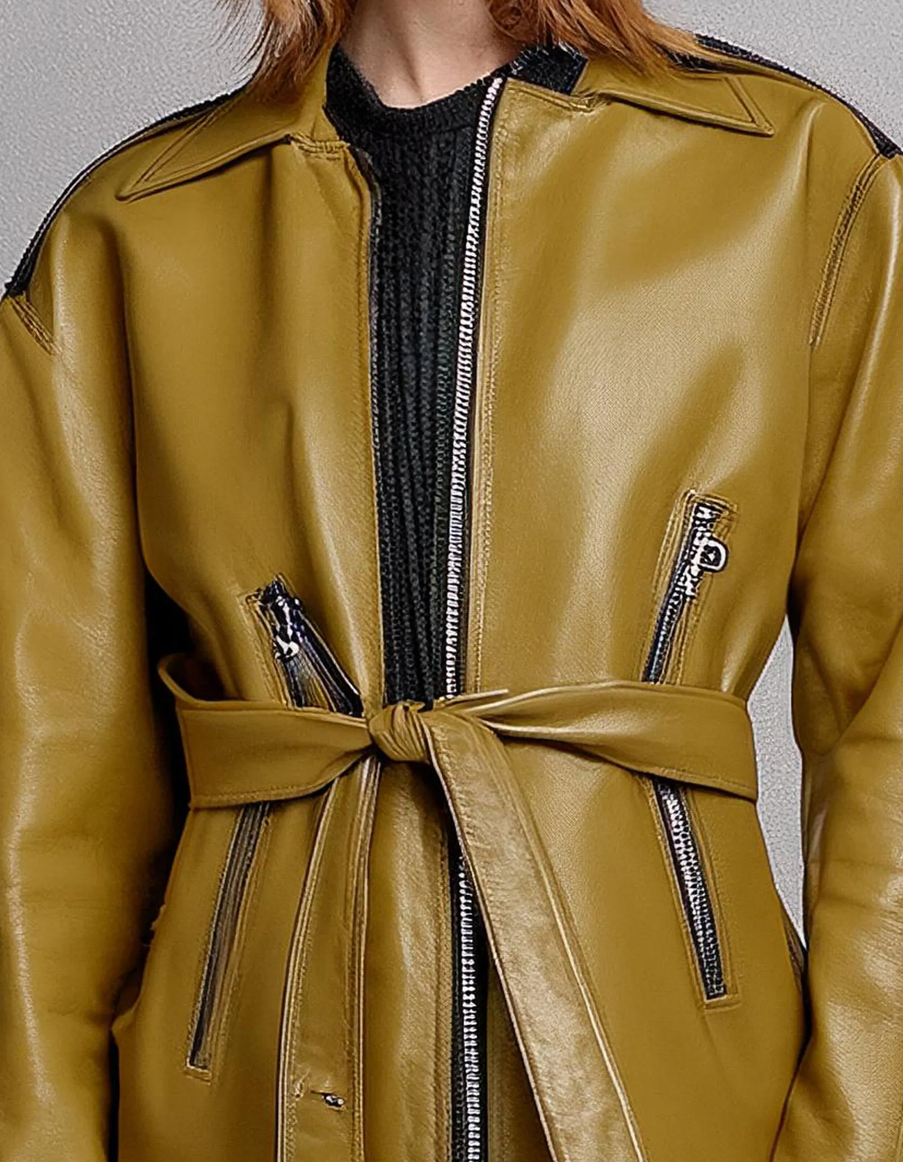 Mustard Yellow Leather Jacket