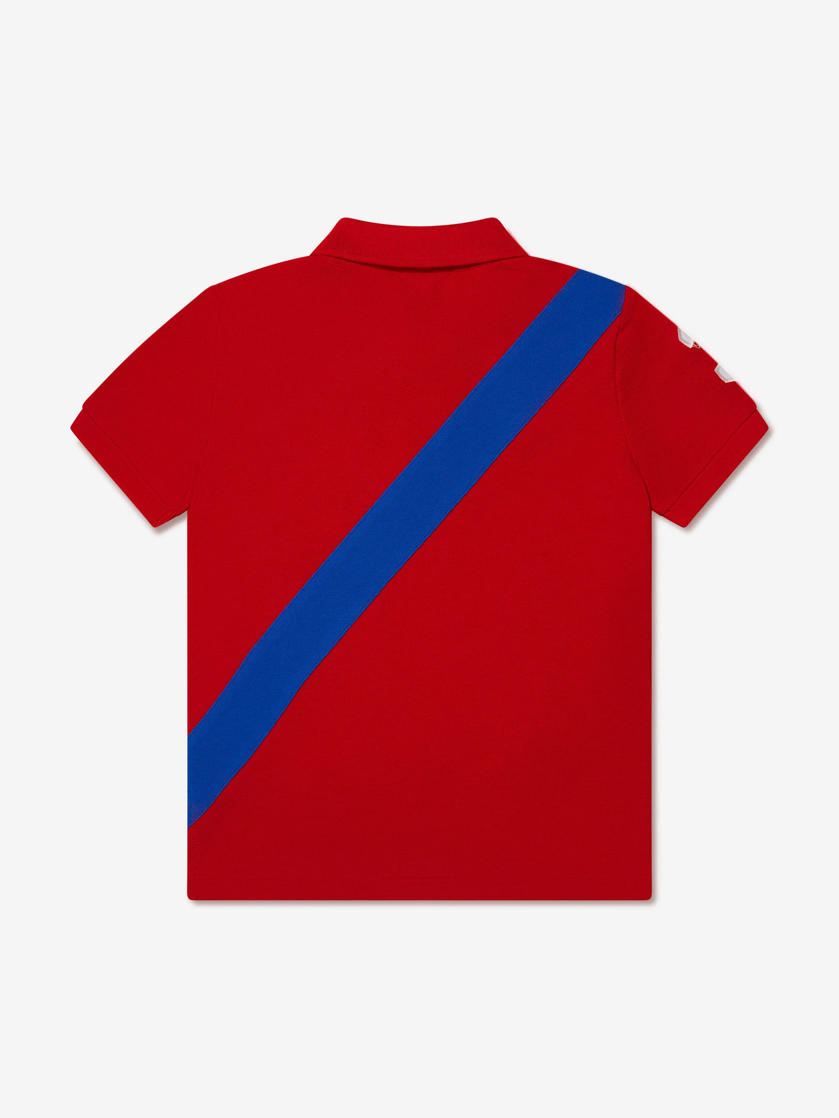 Ralph Lauren Boys Diagonal Stripe Polo Shirt in Red