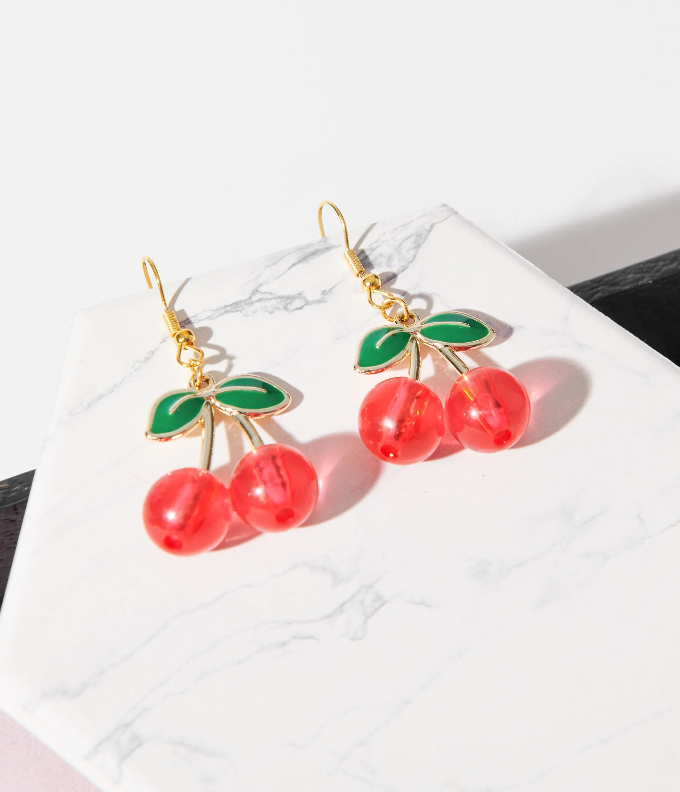 Red Acrylic Cherry Earrings