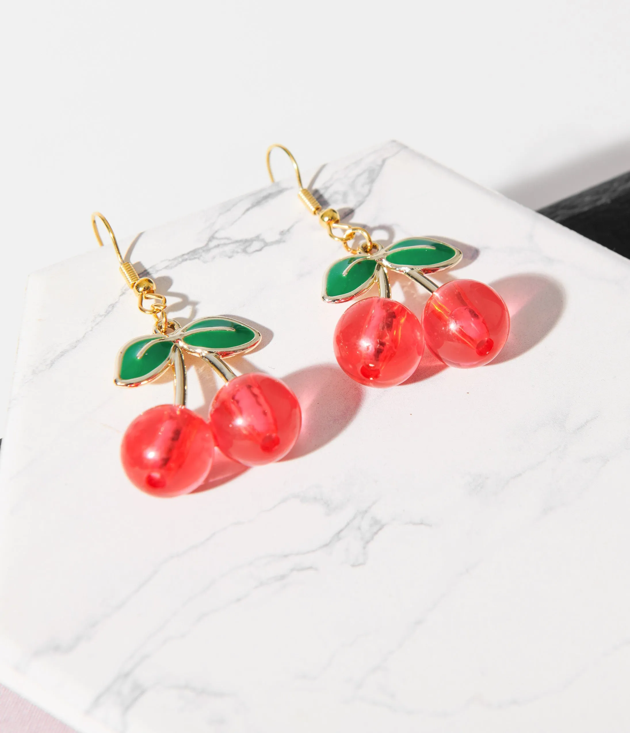 Red Acrylic Cherry Earrings