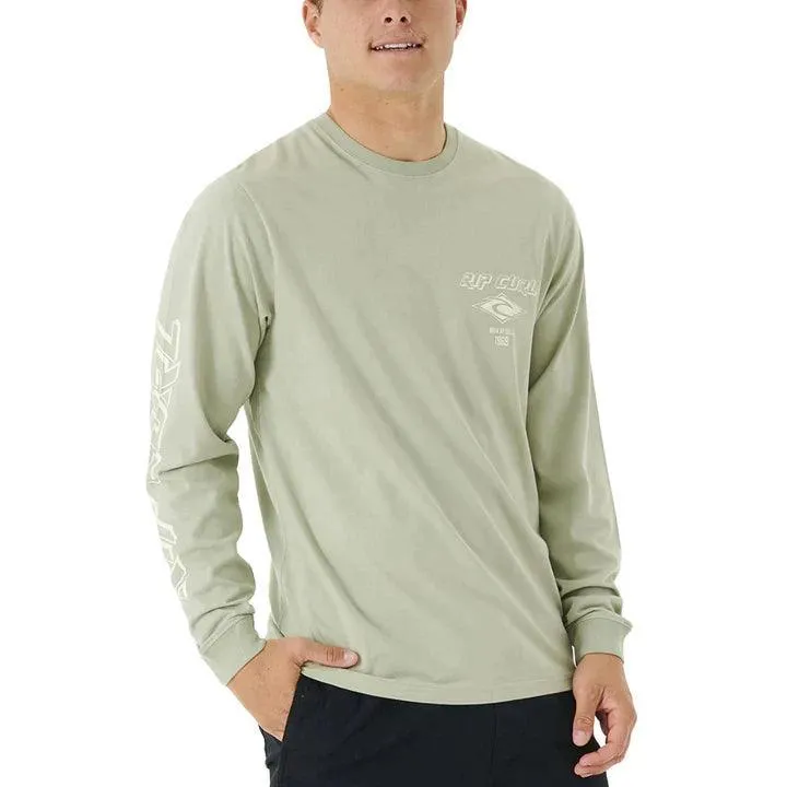 Rip Curl Fade Out Icon Long Sleeve Tee Sage