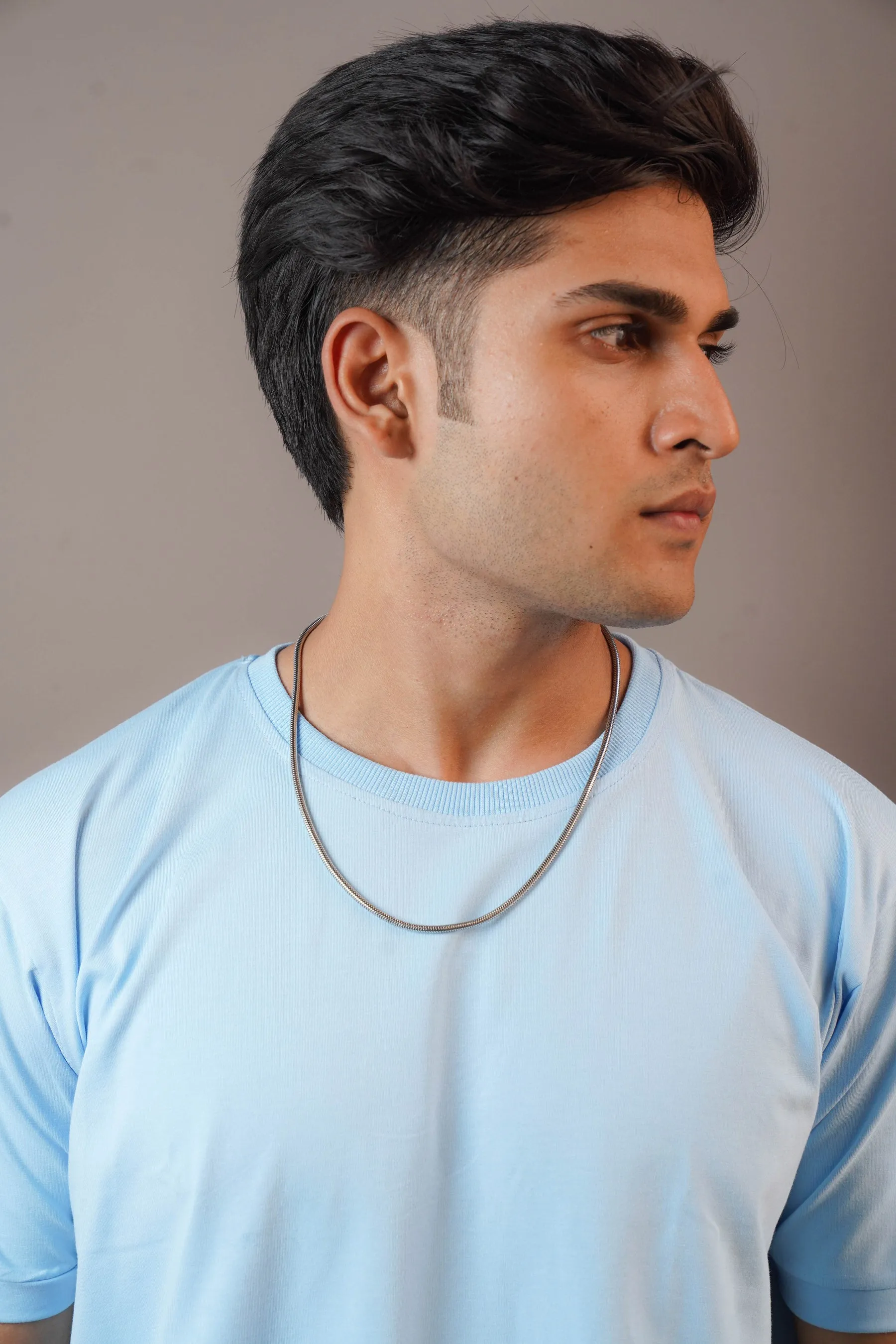 Sky Blue Pure Cotton Plain Tshirt