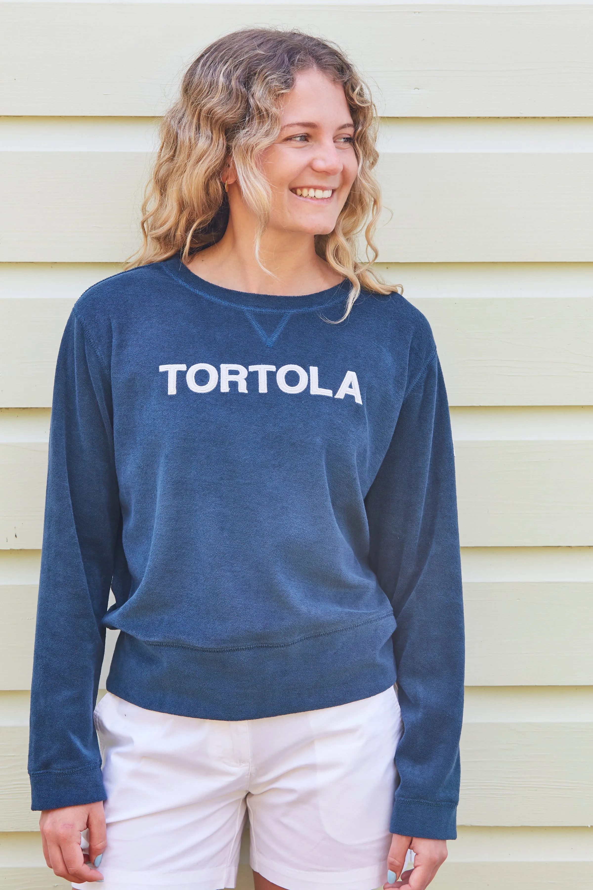 Tortola Applique Ultimate Beach Sweatshirt - Midnight Navy