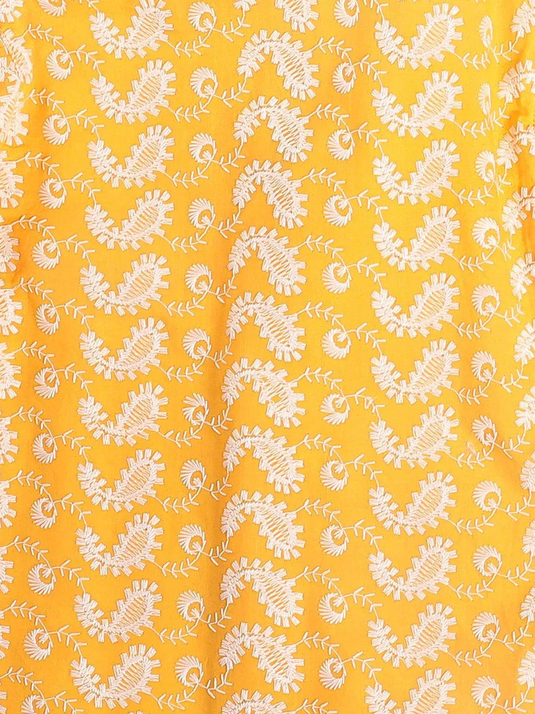 VASTRAMAY SISHU Orange Chikankari Cotton Kurta