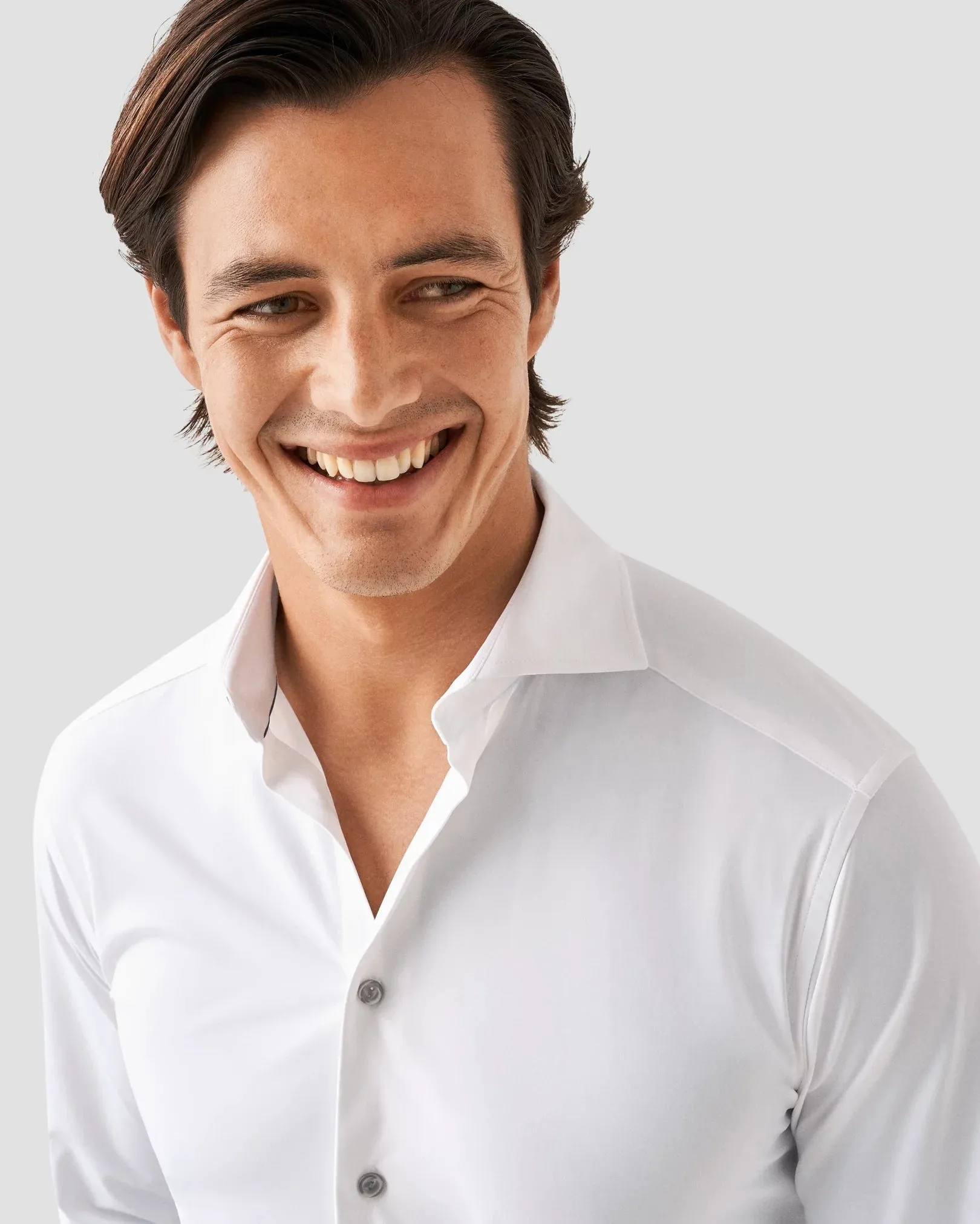 White 4-Way Stretch Contemporary Fit Shirt - ETON