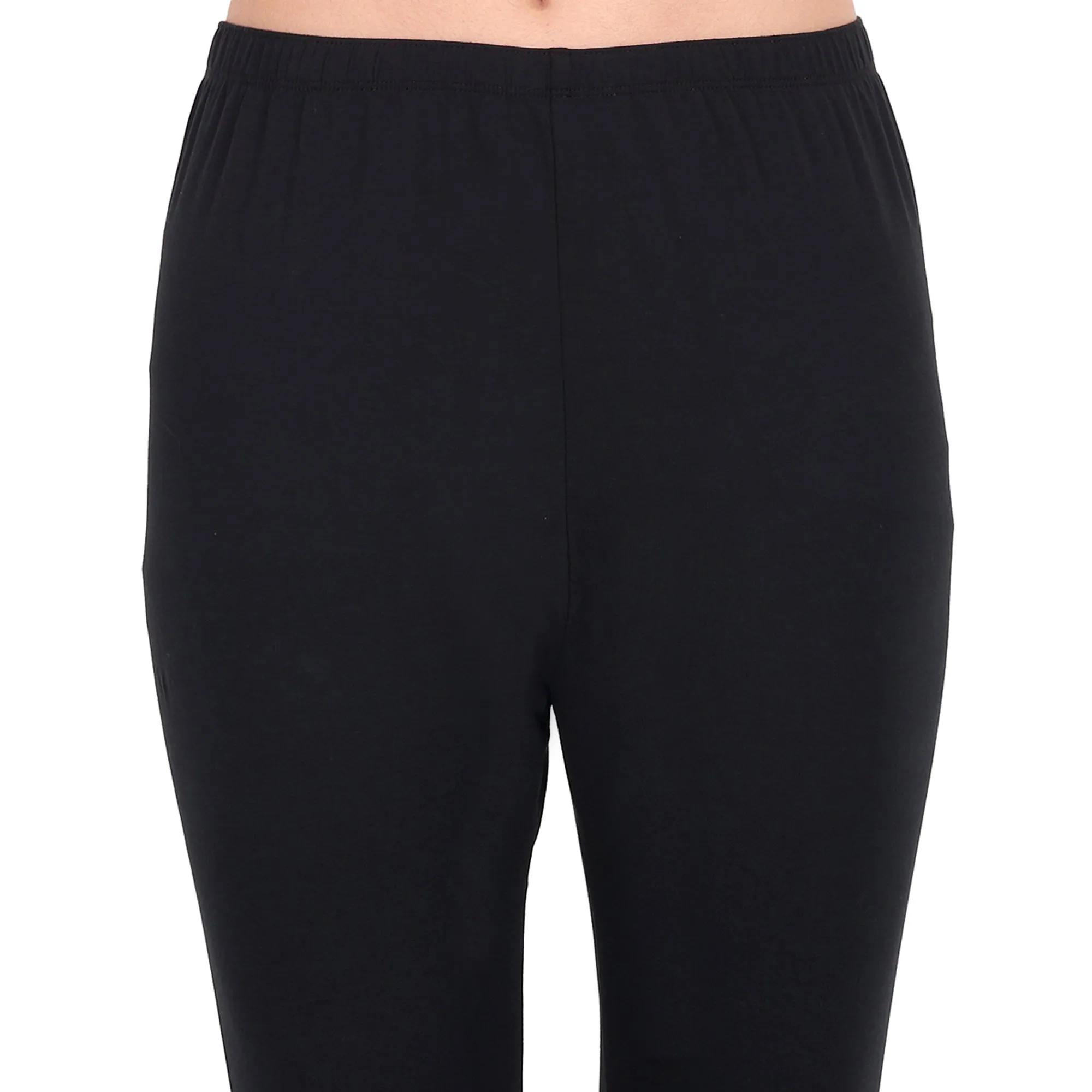 Women Black Breathable Long Length Legging