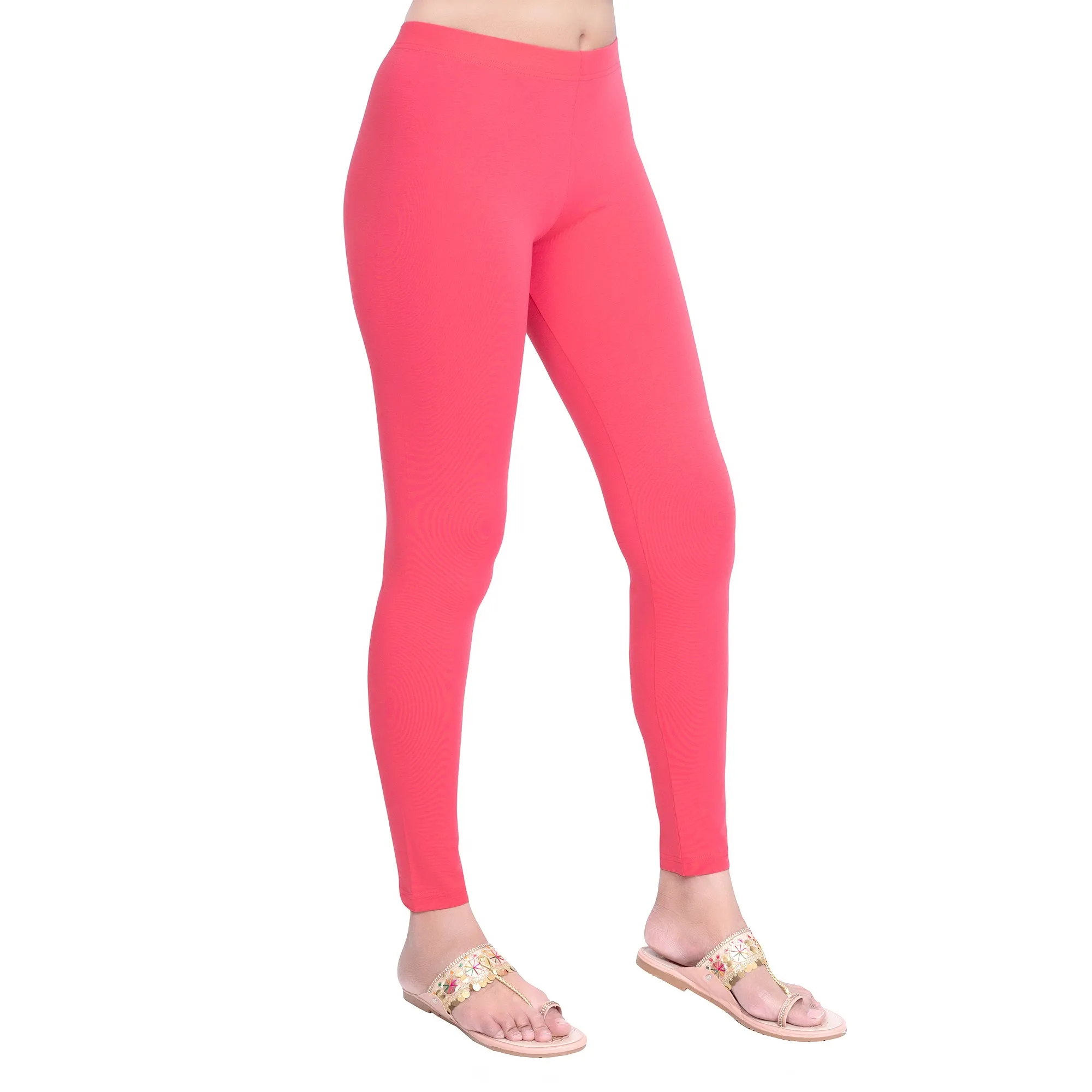 Women Bubblegum Pink Breathable Long Length Legging