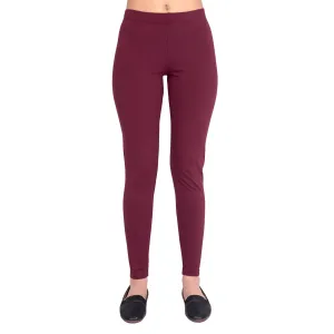 Women Burgandy Breathable Long Length Legging