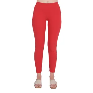 Women Classic Red Ankle Length Legging