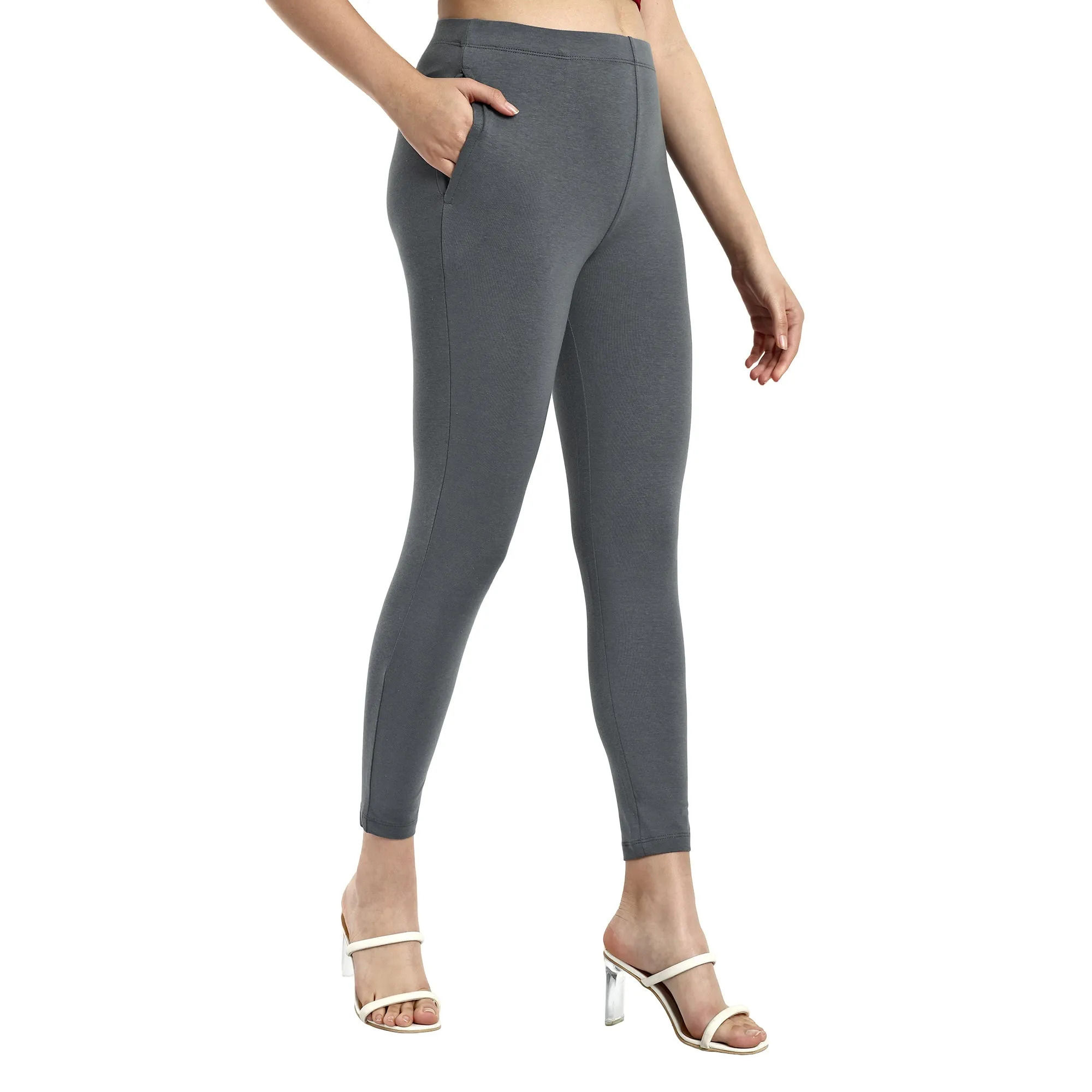 Women Fossil Grey Ankle Length Legging