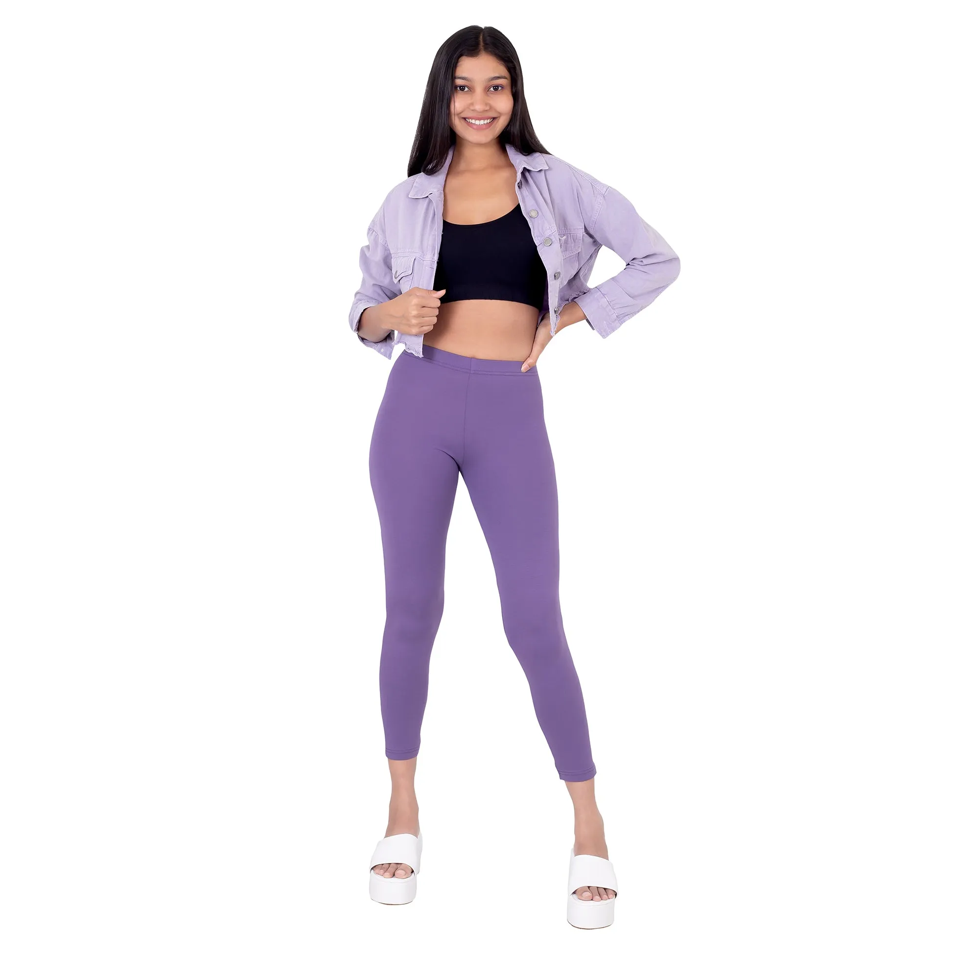 Women Purple Ankle Length Legging