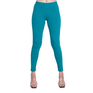 Women Sea Green Breathable Long Length Legging