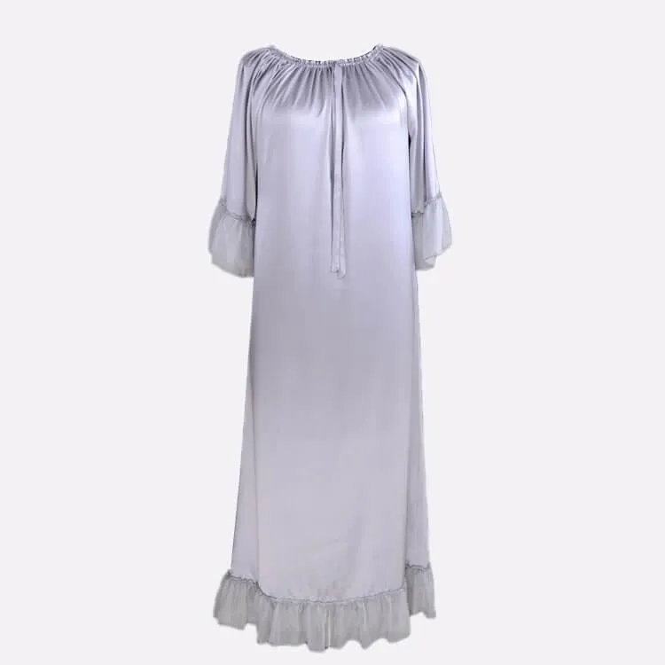 Women's 100% Silk Full Length Silk Nightgown Simple Nightdress