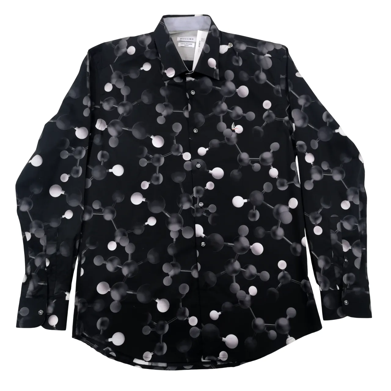 Zuccino Italy Polka Dot Black LS Shirt